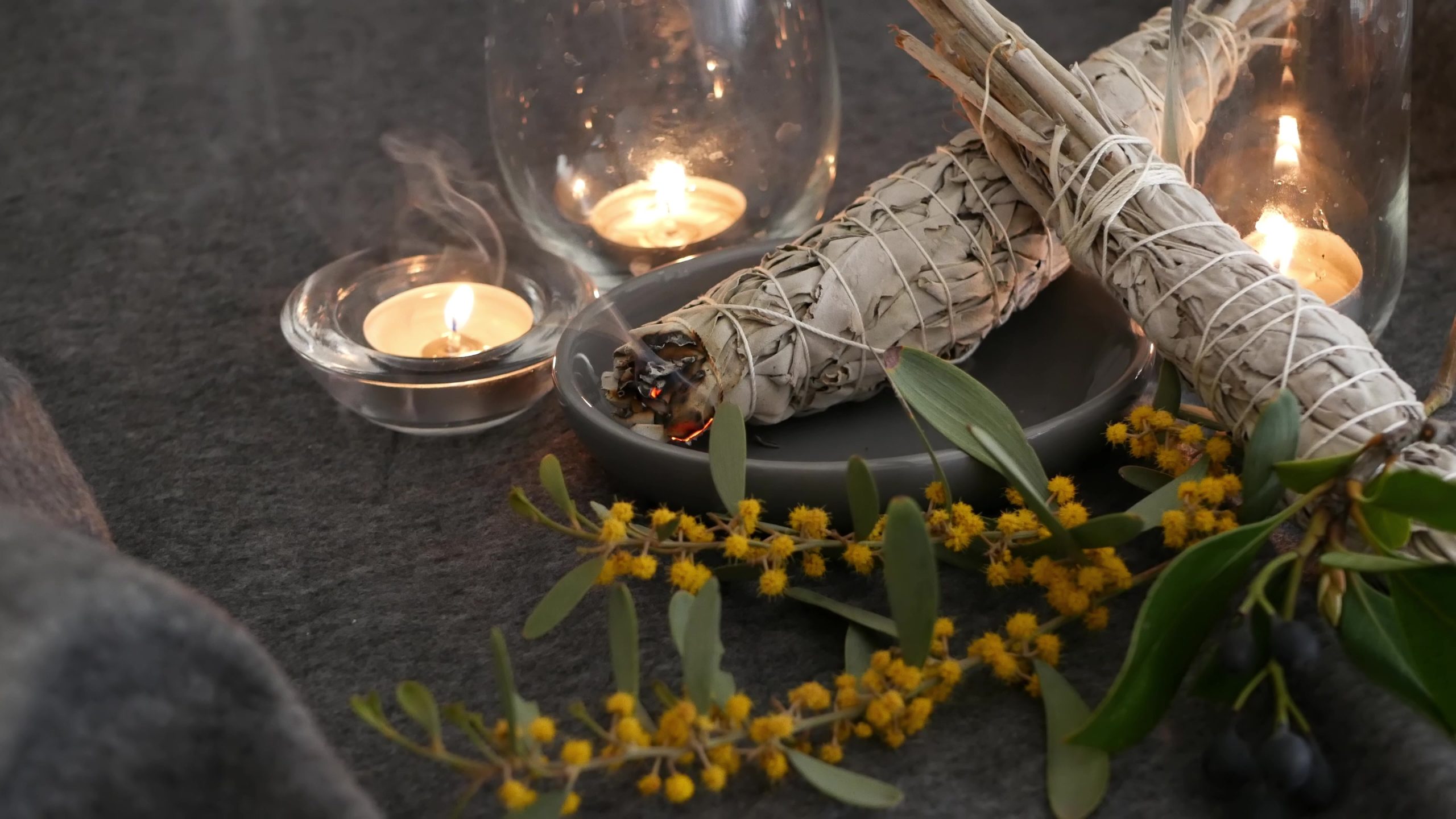 Dried,White,Sage,Smudge,Stick,,Relaxation,And,Aromatherapy.,Smudging,During